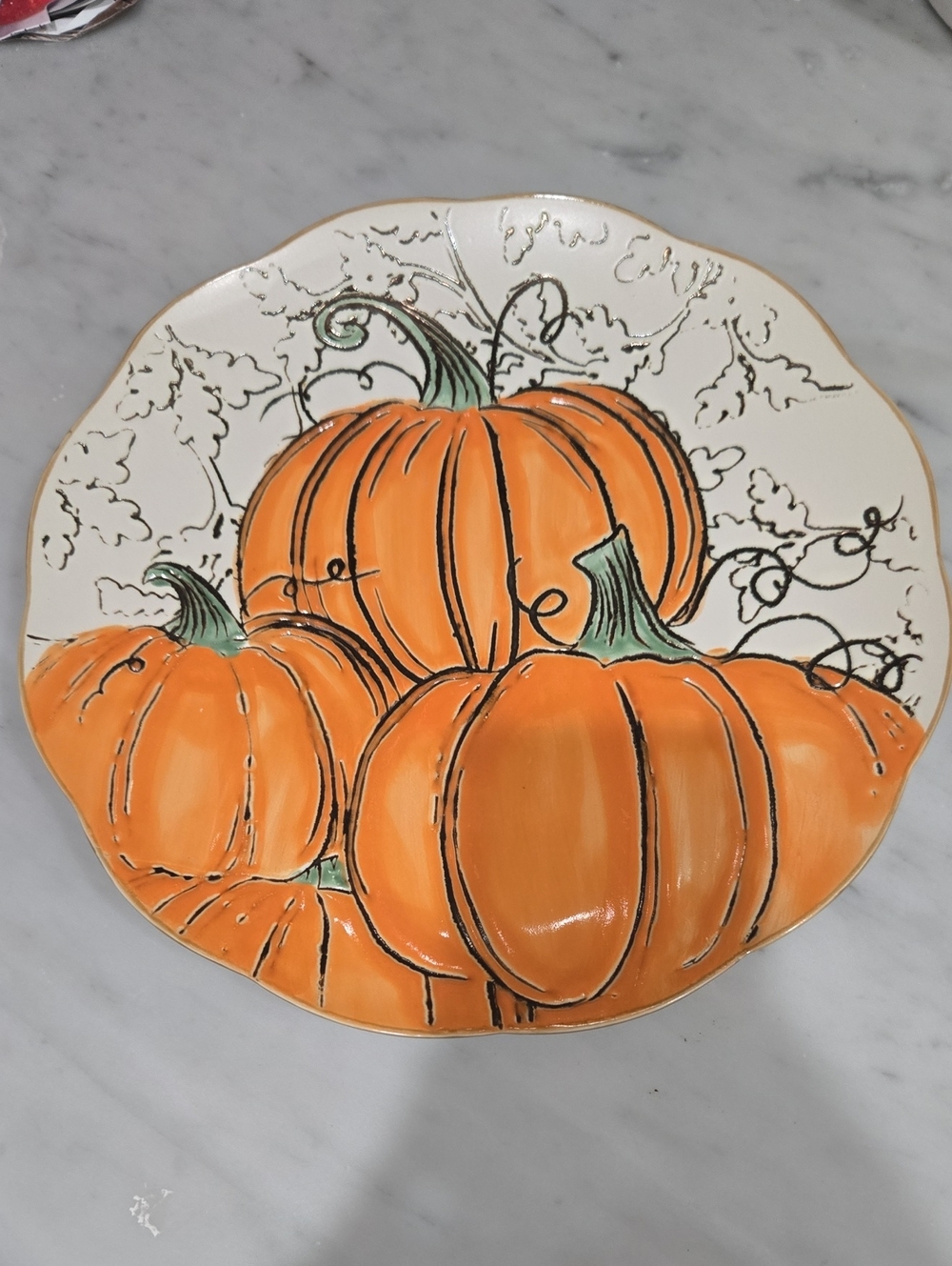 Orange Pumpkin Dinner Plate